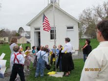 Students performing flag ceremony