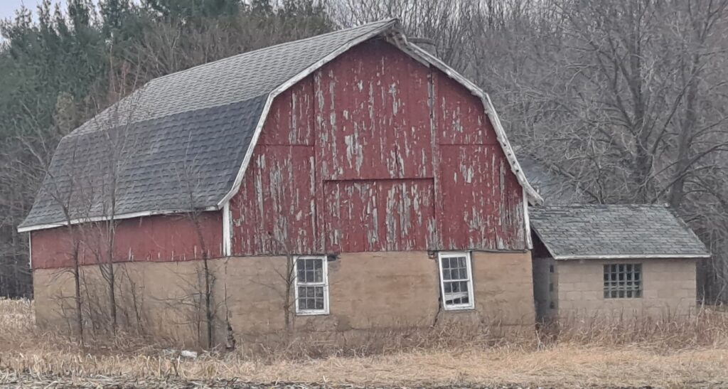 Distressed Small Red Barn