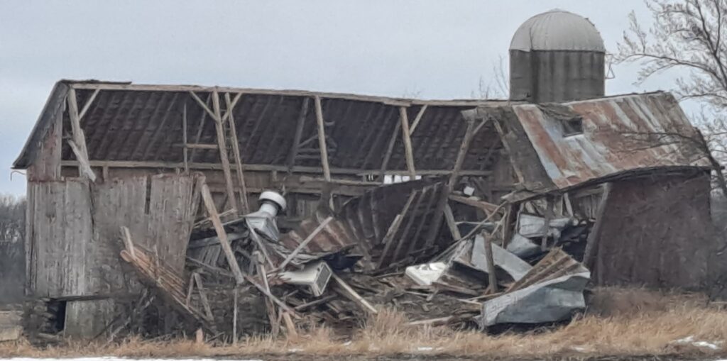 Partially Collapsed Gray Barn